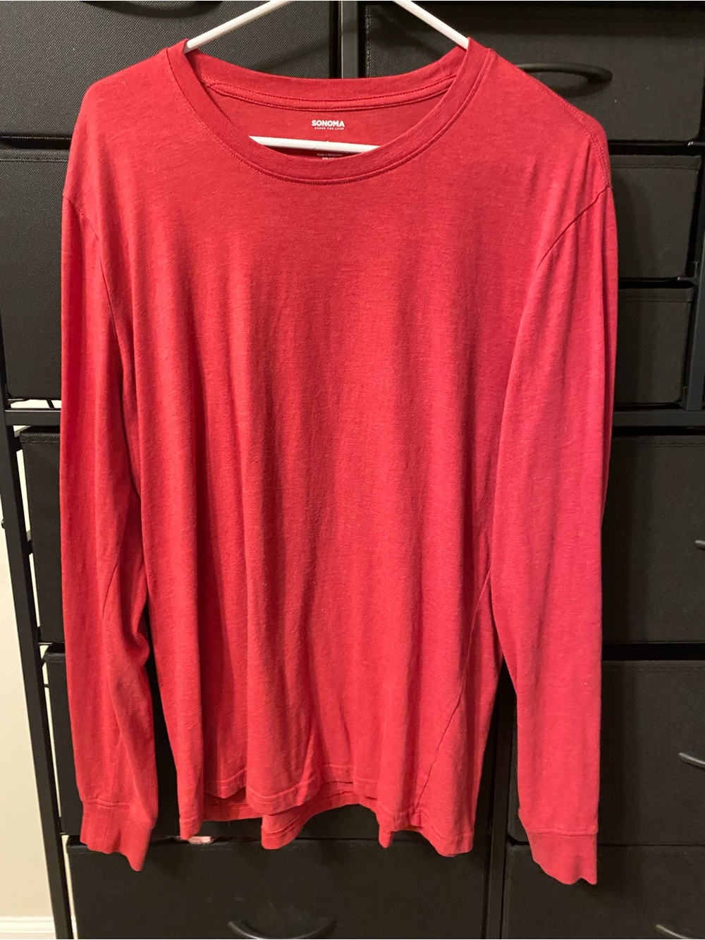 Sonoma Men’s Long-Sleeve Crew Neck Shirt - Red